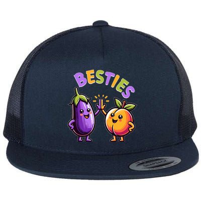 Funny Besties Hilarious Naughty Humor Joke Saying Gag  Flat Bill Trucker Hat