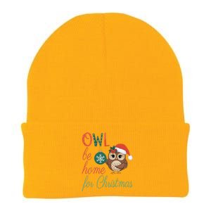 Funny Be Home For Christmas Owl Meme Holiday Xmas Festive Knit Cap Winter Beanie