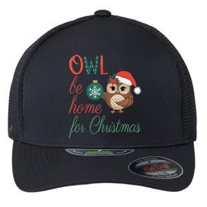 Funny Be Home For Christmas Owl Meme Holiday Xmas Festive Flexfit Unipanel Trucker Cap