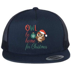 Funny Be Home For Christmas Owl Meme Holiday Xmas Festive Flat Bill Trucker Hat