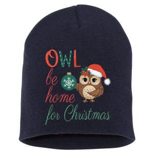 Funny Be Home For Christmas Owl Meme Holiday Xmas Festive Short Acrylic Beanie