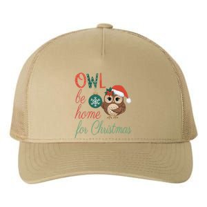 Funny Be Home For Christmas Owl Meme Holiday Xmas Festive Yupoong Adult 5-Panel Trucker Hat