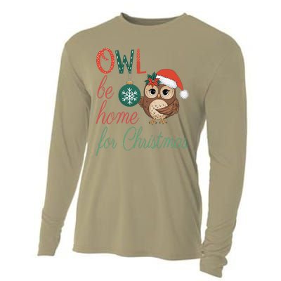 Funny Be Home For Christmas Owl Meme Holiday Xmas Festive Cooling Performance Long Sleeve Crew