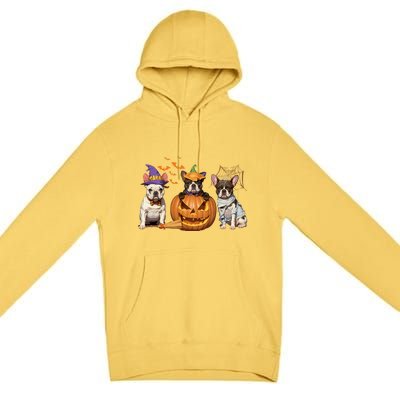 French Bulldog Halloween Witch Mummy Pumpkin Funny Dog Lover Meaningful Gift Premium Pullover Hoodie