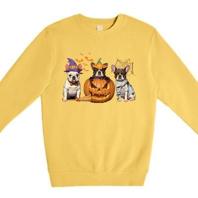 French Bulldog Halloween Witch Mummy Pumpkin Funny Dog Lover Meaningful Gift Premium Crewneck Sweatshirt