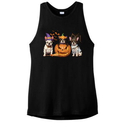 French Bulldog Halloween Witch Mummy Pumpkin Funny Dog Lover Meaningful Gift Ladies PosiCharge Tri-Blend Wicking Tank