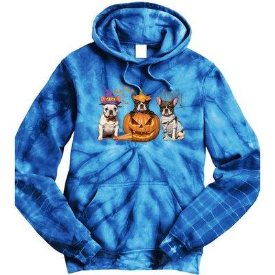 French Bulldog Halloween Witch Mummy Pumpkin Funny Dog Lover Meaningful Gift Tie Dye Hoodie