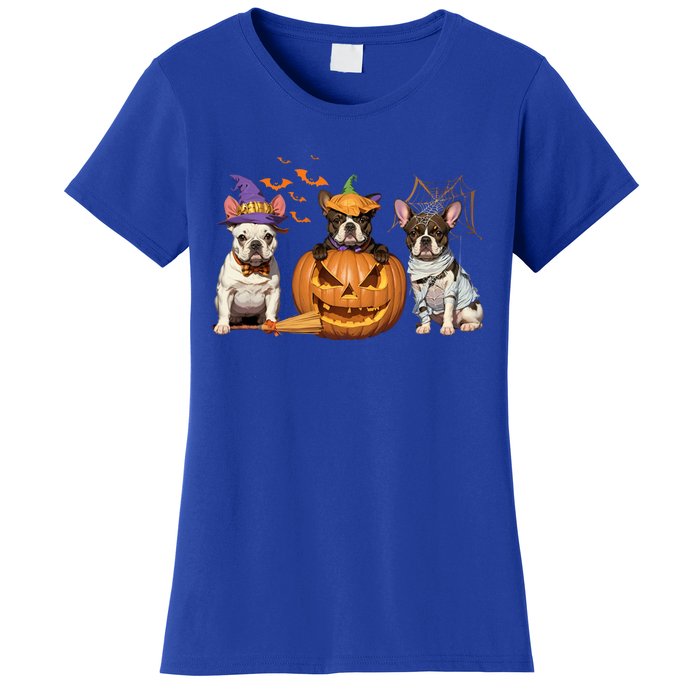 French Bulldog Halloween Witch Mummy Pumpkin Funny Dog Lover Meaningful Gift Women's T-Shirt