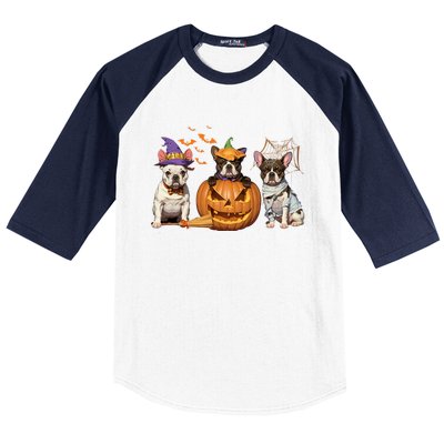 French Bulldog Halloween Witch Mummy Pumpkin Funny Dog Lover Meaningful Gift Baseball Sleeve Shirt