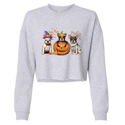 French Bulldog Halloween Witch Mummy Pumpkin Funny Dog Lover Meaningful Gift Cropped Pullover Crew