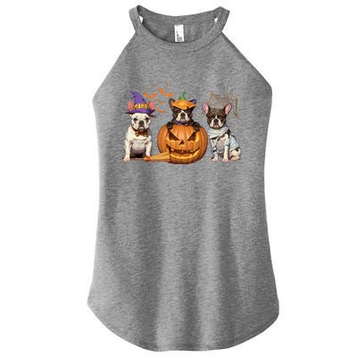 French Bulldog Halloween Witch Mummy Pumpkin Funny Dog Lover Meaningful Gift Women's Perfect Tri Rocker Tank