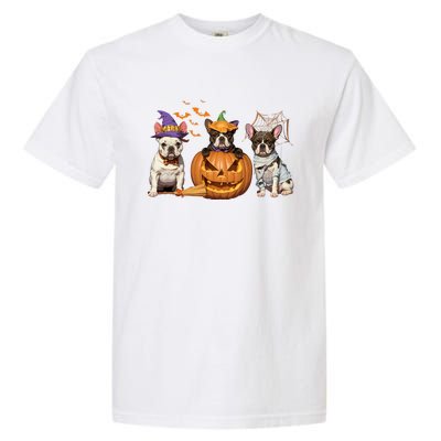 French Bulldog Halloween Witch Mummy Pumpkin Funny Dog Lover Meaningful Gift Garment-Dyed Heavyweight T-Shirt