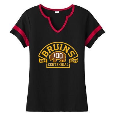 Funny Bruins Hockey Team 100th Season Hockey 2024 Gift Ladies Halftime Notch Neck Tee