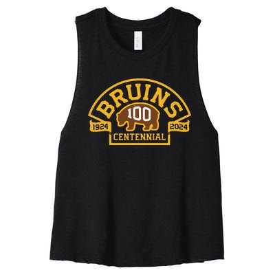 Funny Bruins Hockey Team 100th Season Hockey 2024 Gift Women's Racerback Cropped Tank