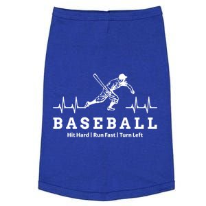 Funny Baseball Heartbeat Hit Hard Run Fast Turn Left Gift Doggie Tank