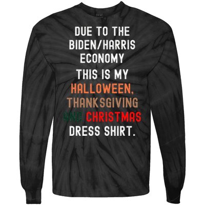 Funny Biden Harris Economy Tie-Dye Long Sleeve Shirt