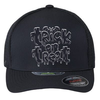 Funny Bat Halloween Trick Or Treat Flexfit Unipanel Trucker Cap