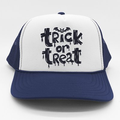 Funny Bat Halloween Trick Or Treat Trucker Hat