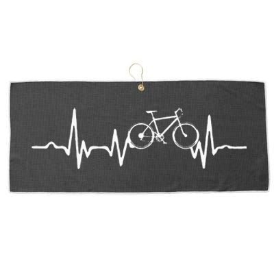 Funny Bicycle Heartbeat Cycling Cyclist Large Microfiber Waffle Golf Towel