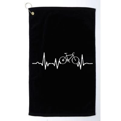 Funny Bicycle Heartbeat Cycling Cyclist Platinum Collection Golf Towel