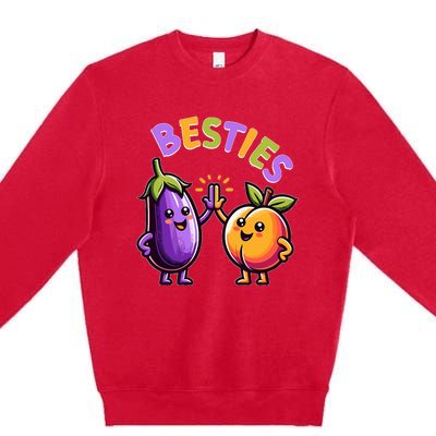 Funny Besties Hilarious Naughty Adult Humor Joke Saying Gag Premium Crewneck Sweatshirt