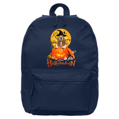 Funny Basset Hound Dog Ghosts Halloween Tees 16 in Basic Backpack