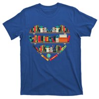 Funny Bookshelf Heart Reading Book Lover Teacher Librarian Great Gift T-Shirt