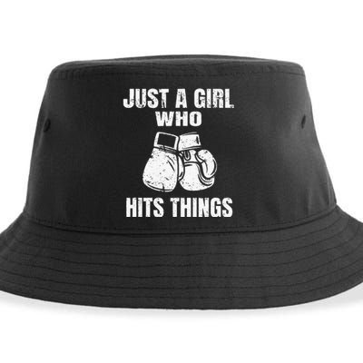 Female Boxing Humor Sustainable Bucket Hat