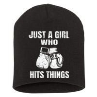 Female Boxing Humor Short Acrylic Beanie