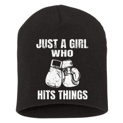 Female Boxing Humor Short Acrylic Beanie