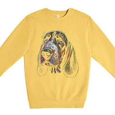 Funny Basset Hound Dog Lover Colorful Dog Mom Dad Gift Premium Crewneck Sweatshirt