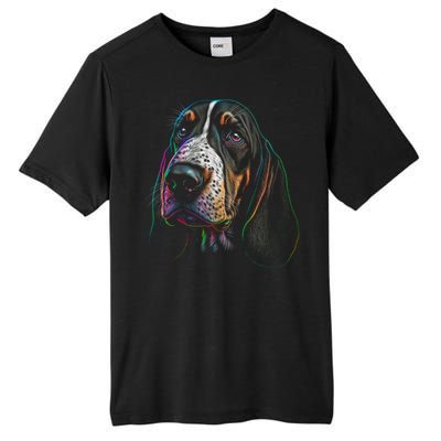 Funny Basset Hound Dog Lover Colorful Dog Mom Dad Gift Tall Fusion ChromaSoft Performance T-Shirt