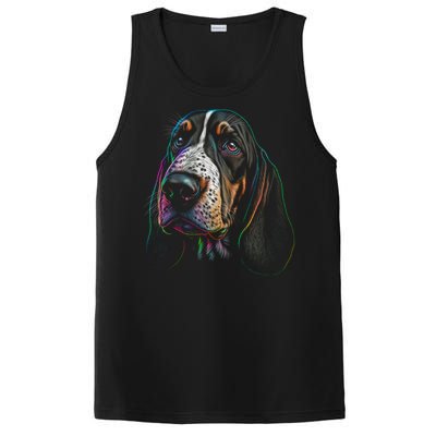 Funny Basset Hound Dog Lover Colorful Dog Mom Dad Gift PosiCharge Competitor Tank