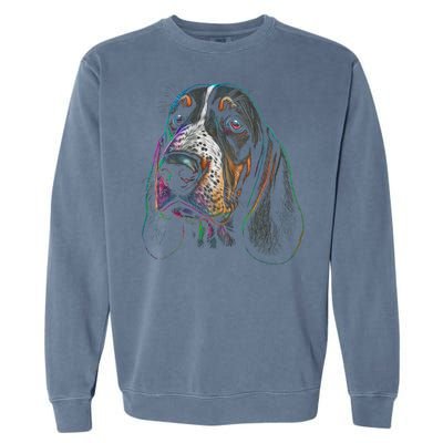 Funny Basset Hound Dog Lover Colorful Dog Mom Dad Gift Garment-Dyed Sweatshirt