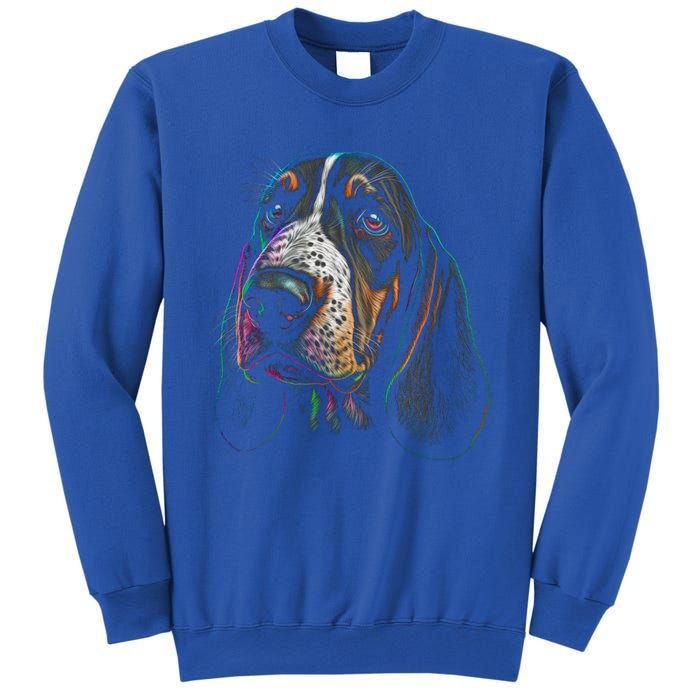 Funny Basset Hound Dog Lover Colorful Dog Mom Dad Gift Sweatshirt