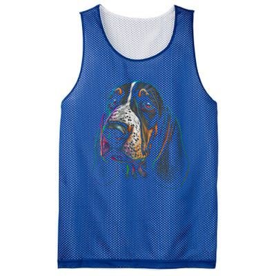 Funny Basset Hound Dog Lover Colorful Dog Mom Dad Gift Mesh Reversible Basketball Jersey Tank