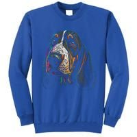 Funny Basset Hound Dog Lover Colorful Dog Mom Dad Gift Tall Sweatshirt