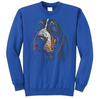 Funny Basset Hound Dog Lover Colorful Dog Mom Dad Gift Tall Sweatshirt