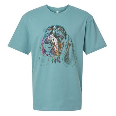 Funny Basset Hound Dog Lover Colorful Dog Mom Dad Gift Sueded Cloud Jersey T-Shirt