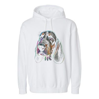 Funny Basset Hound Dog Lover Colorful Dog Mom Dad Gift Garment-Dyed Fleece Hoodie