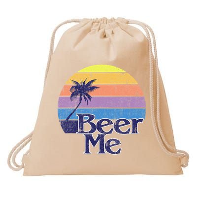 Funny Beer Humor Vintage Retro California Beach Fashion Drawstring Bag