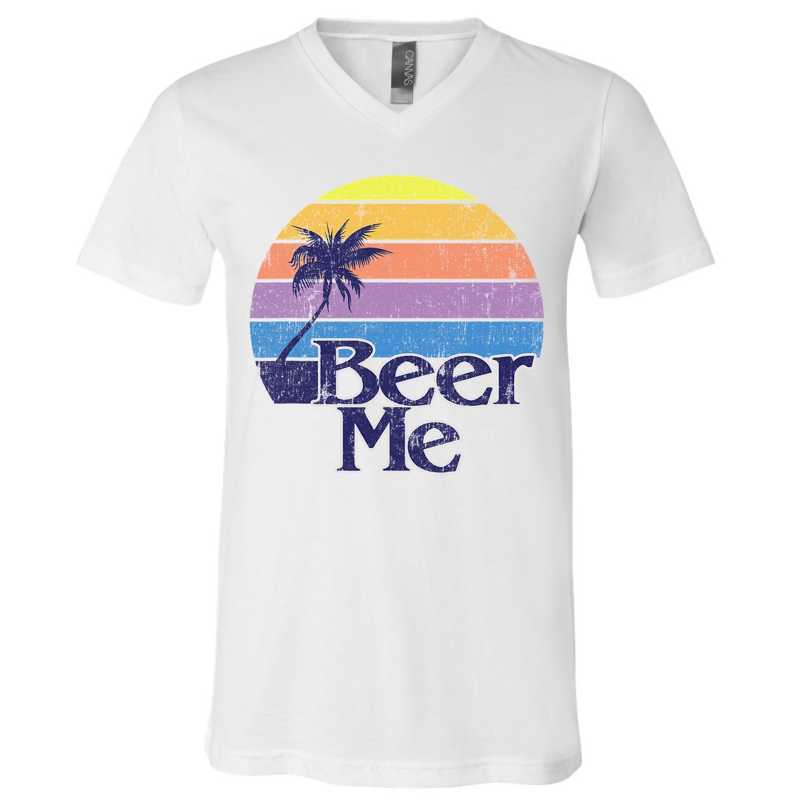 Funny Beer Humor Vintage Retro California Beach Fashion V-Neck T-Shirt
