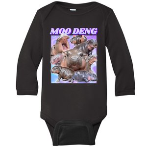 Funny Baby Hippo Moo Deng Gift Baby Long Sleeve Bodysuit