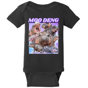 Funny Baby Hippo Moo Deng Gift Baby Bodysuit