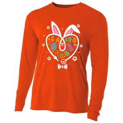 Funny Bunny Heart Trucker Eggs Hunting Easter Day Gift Cooling Performance Long Sleeve Crew