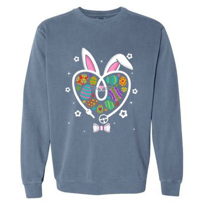 Funny Bunny Heart Trucker Eggs Hunting Easter Day Gift Garment-Dyed Sweatshirt