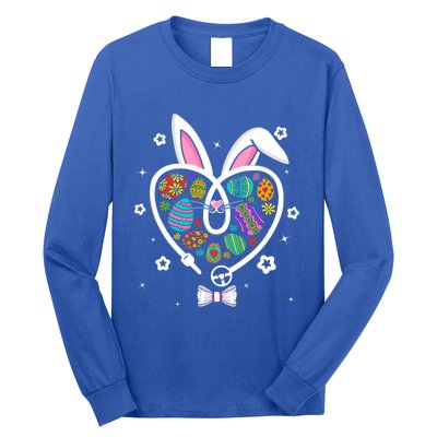 Funny Bunny Heart Trucker Eggs Hunting Easter Day Gift Long Sleeve Shirt