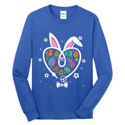 Funny Bunny Heart Trucker Eggs Hunting Easter Day Gift Tall Long Sleeve T-Shirt