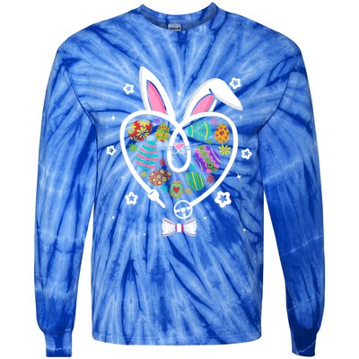 Funny Bunny Heart Trucker Eggs Hunting Easter Day Gift Tie-Dye Long Sleeve Shirt