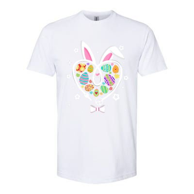 Funny Bunny Heart Trucker Eggs Hunting Easter Day Gift Softstyle CVC T-Shirt